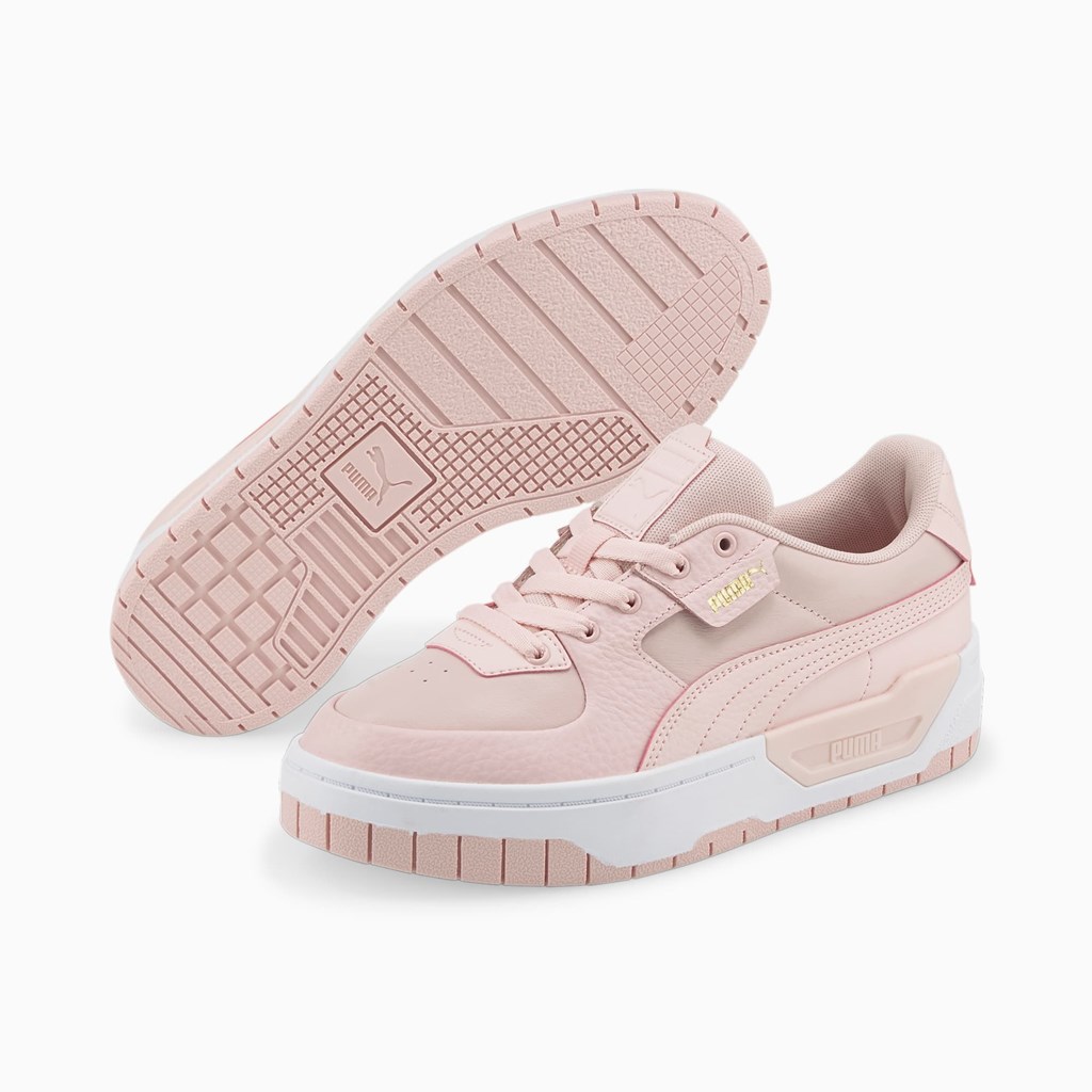 Baskets Puma Cali Dream Cuir Femme Rose Blanche | DJXVZ8936