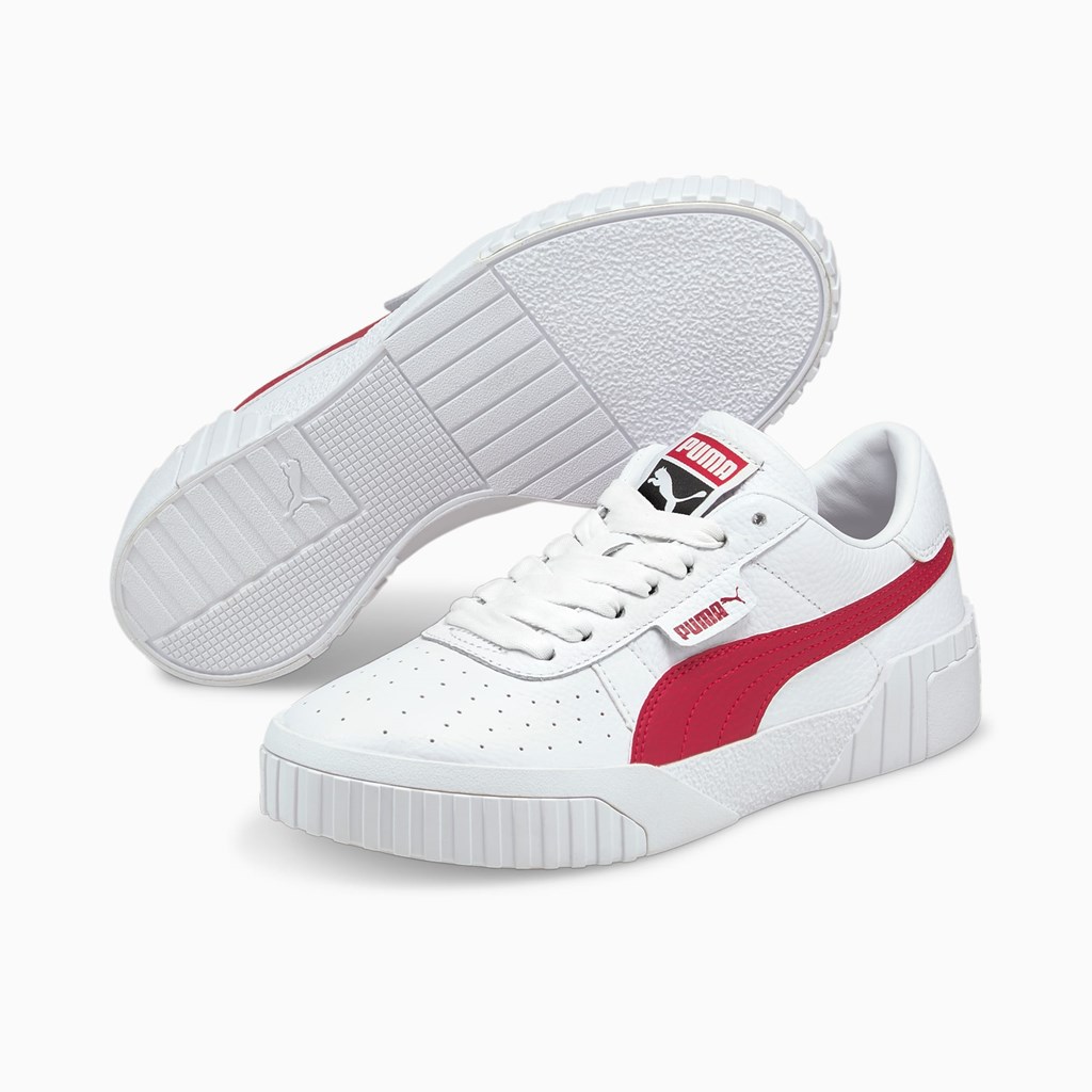 Baskets Puma Cali Femme Blanche Rouge | WCLXY4362