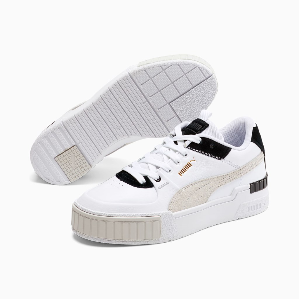 Baskets Puma Cali Sport Mix Femme Blanche Noir | LOMIS5813