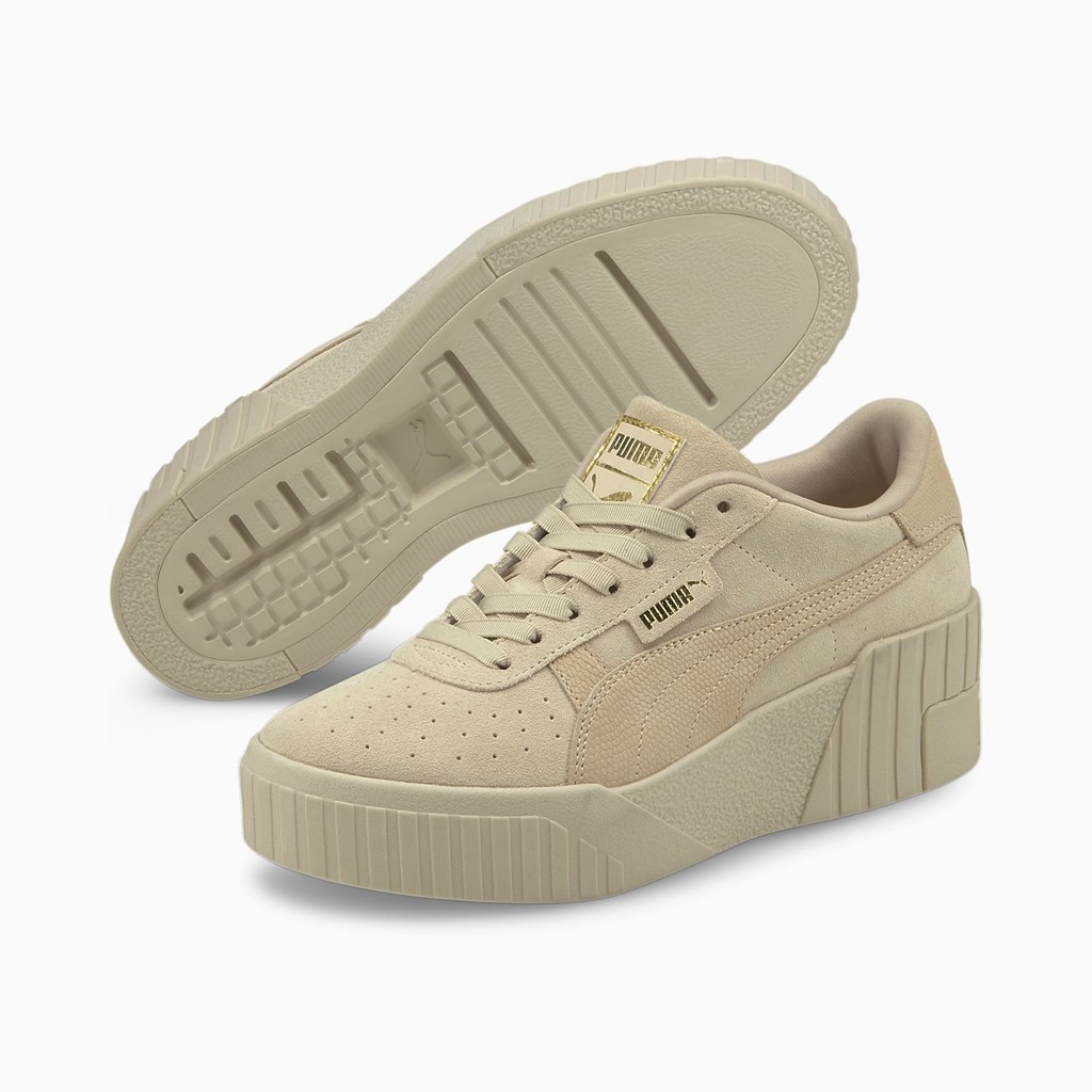 Baskets Puma Cali Wedge Tonal Femme Doré | PCELQ1068