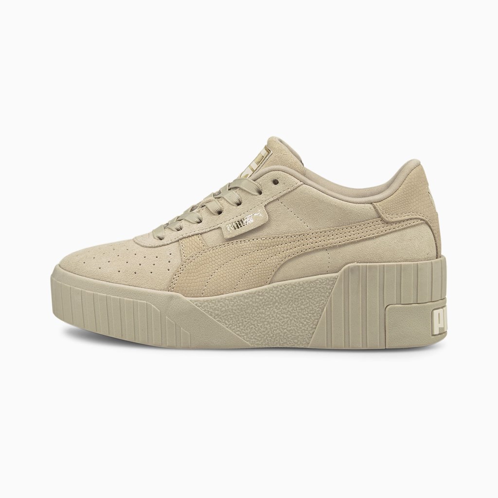 Baskets Puma Cali Wedge Tonal Femme Doré | PCELQ1068