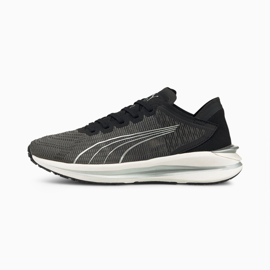 Baskets Puma Electrify Nitro JR Fille Blanche Argent Noir | AOT-037596