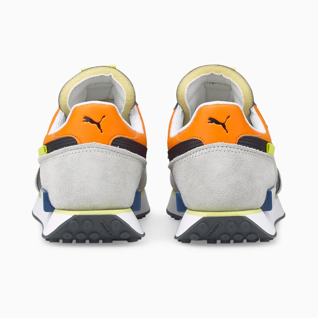 Baskets Puma Future Rider Play On Homme Blanche Orange | VHKYZ3917