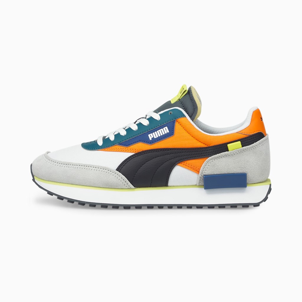 Baskets Puma Future Rider Play On Homme Blanche Orange | VHKYZ3917