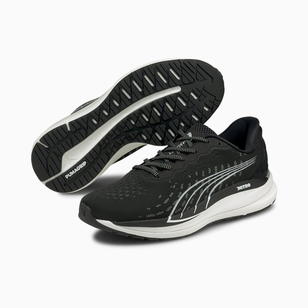 Baskets Puma Magnify Nitro Course Femme Noir Blanche | BTEOD4821