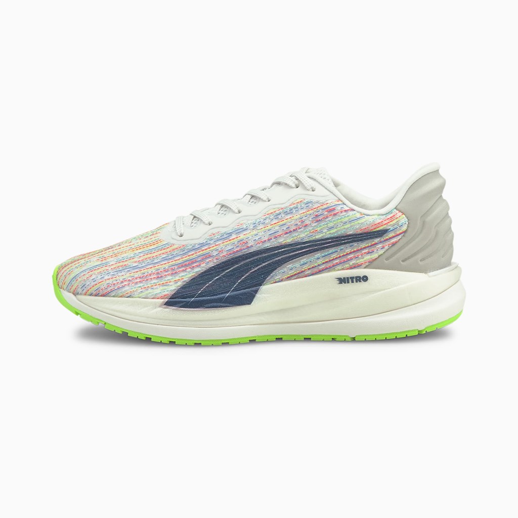 Baskets Puma Magnify Nitro SP Course Femme Blanche Vert | YBFAP0384