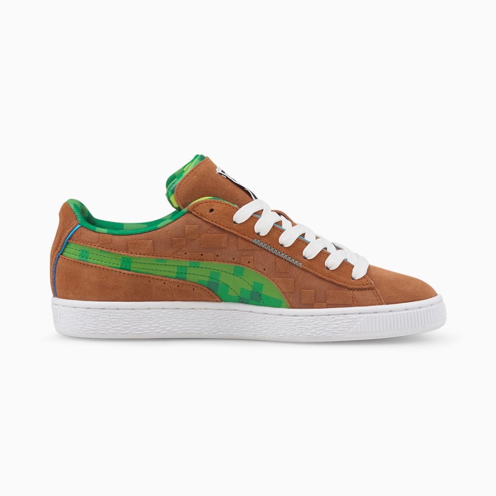 Baskets Puma PUMA x MINECRAFT Suede Homme Marron Vert | XKTDM0824