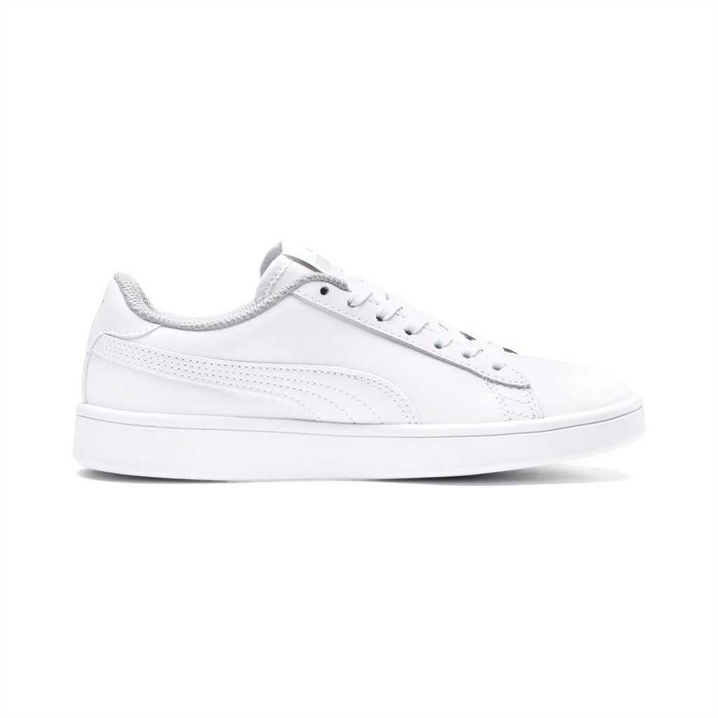 Baskets Puma Puma Smash V2 Cuir Jr Garcon Blanche Blanche | 0641853-LF