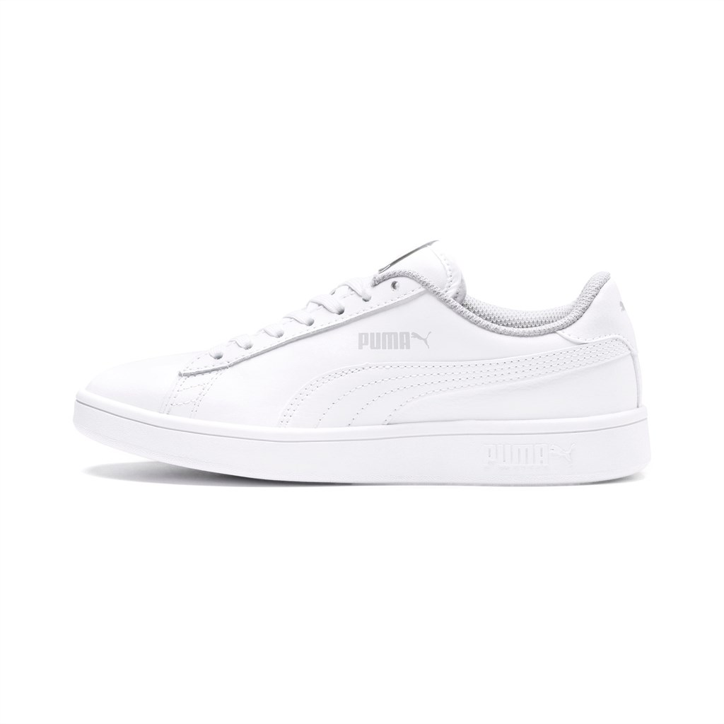 Baskets Puma Puma Smash V2 Cuir Jr Garcon Blanche Blanche | 0641853-LF