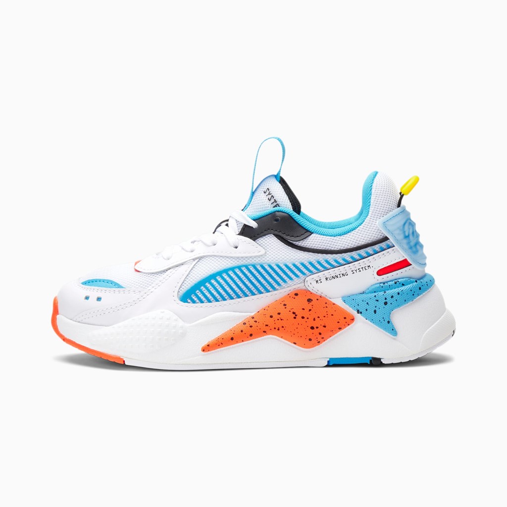 Baskets Puma RS-X Airbrush JR Garcon Blanche Rouge Bleu | 0489532-EG