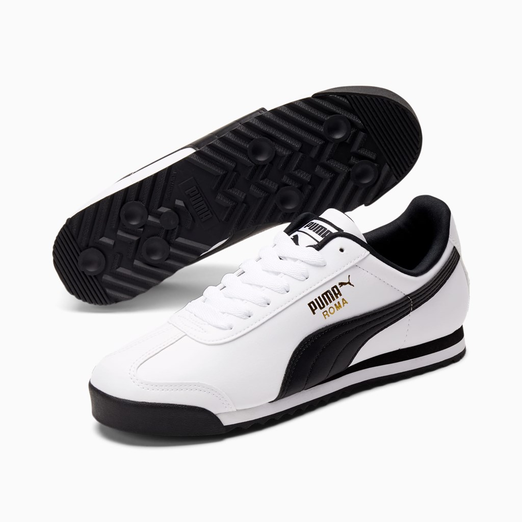 Baskets Puma Roma Basic Femme Blanche Noir | PARGQ2173