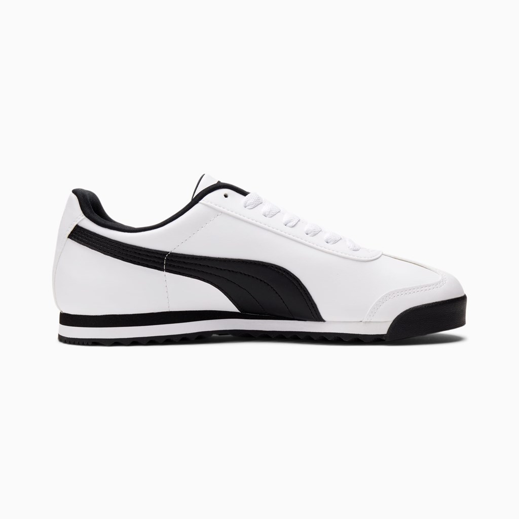 Baskets Puma Roma Basic Femme Blanche Noir | PARGQ2173