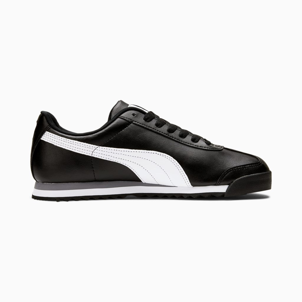 Baskets Puma Roma Basic Femme Noir Blanche Argent | EIHTN6249