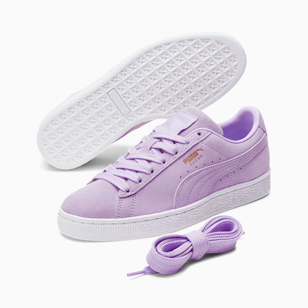 Baskets Puma Suede Classic XXI Femme Lavande Clair Doré | RUIAG0671