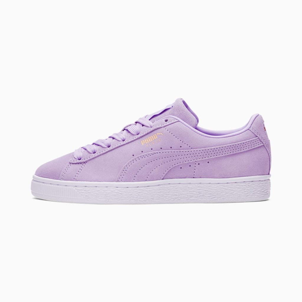 Baskets Puma Suede Classic XXI Femme Lavande Clair Doré | RUIAG0671