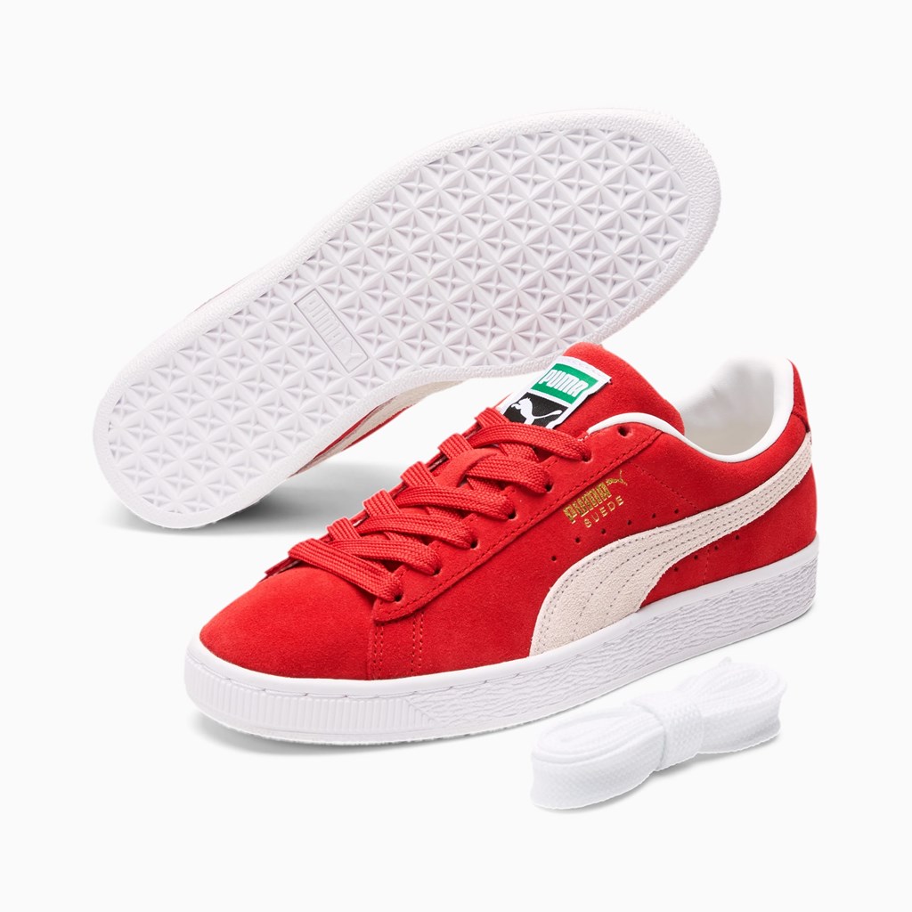 Baskets Puma Suede Classic XXI Femme Rouge Blanche | KDLIB6245