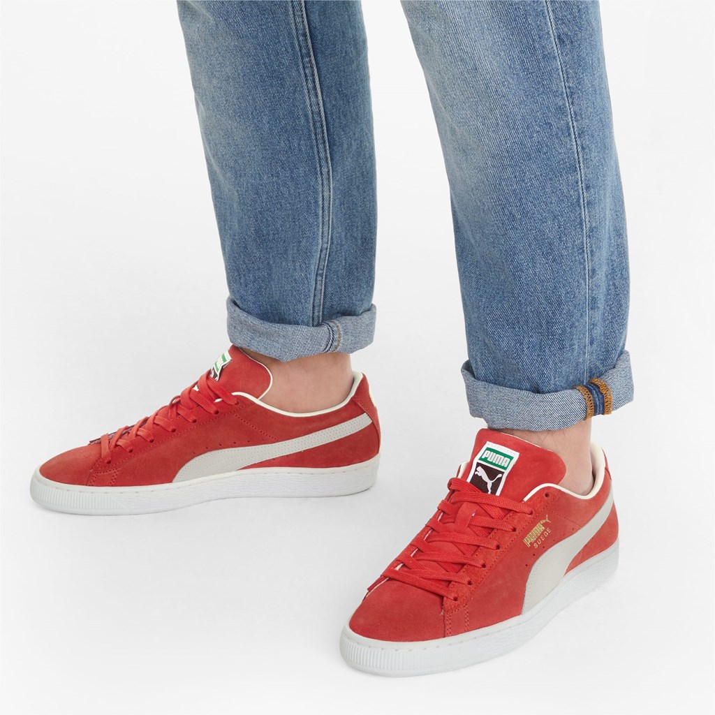 Baskets Puma Suede Classic XXI Homme Rouge Blanche | XPH-975364