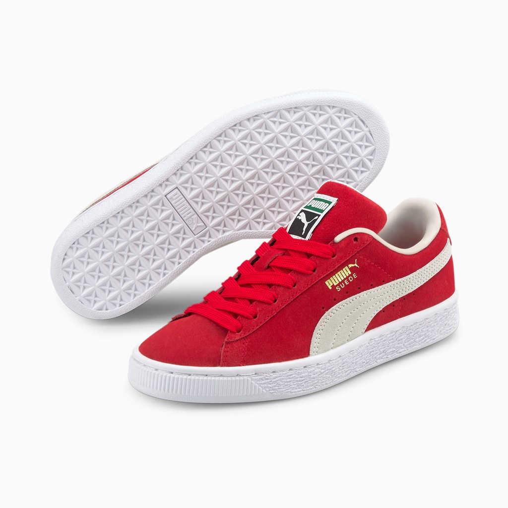 Baskets Puma Suede Classic XXI JR Garcon Rouge Blanche | 4610829-NE