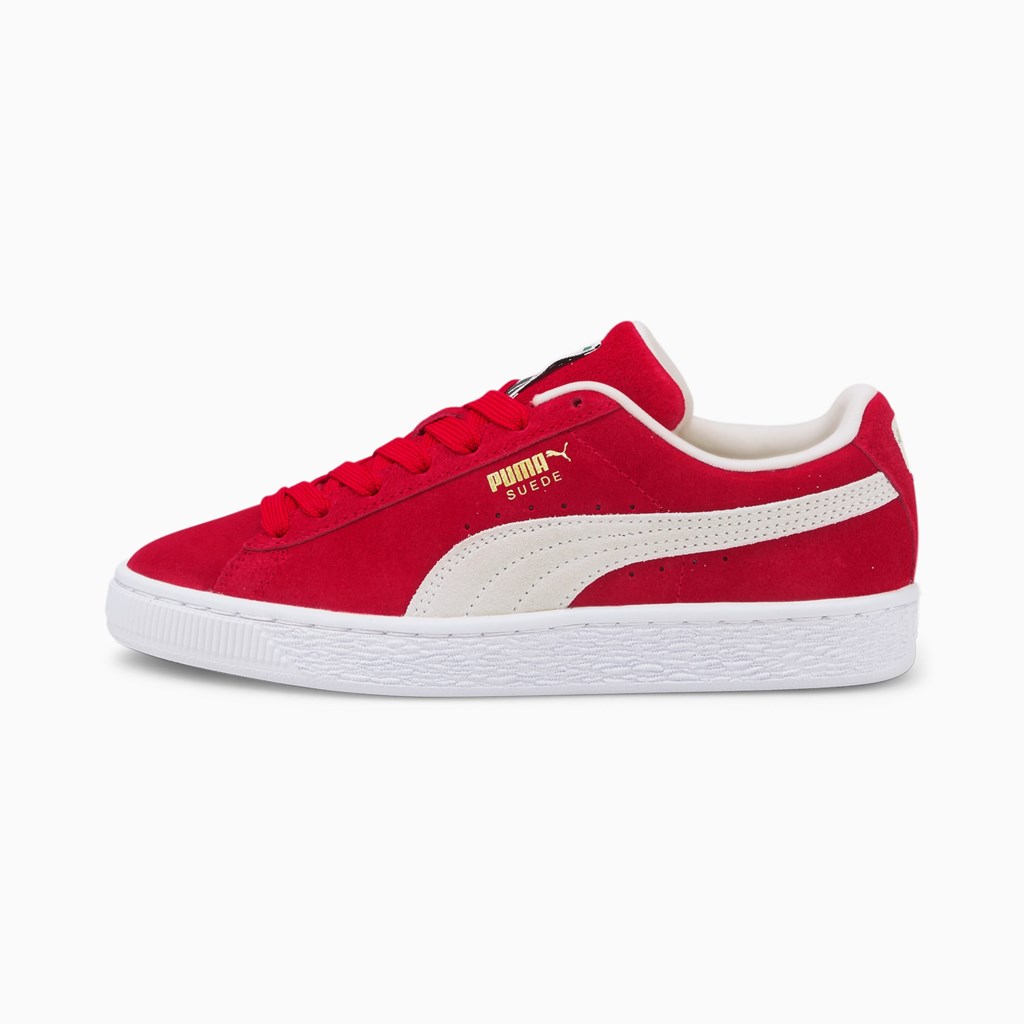 Baskets Puma Suede Classic XXI JR Garcon Rouge Blanche | 4610829-NE