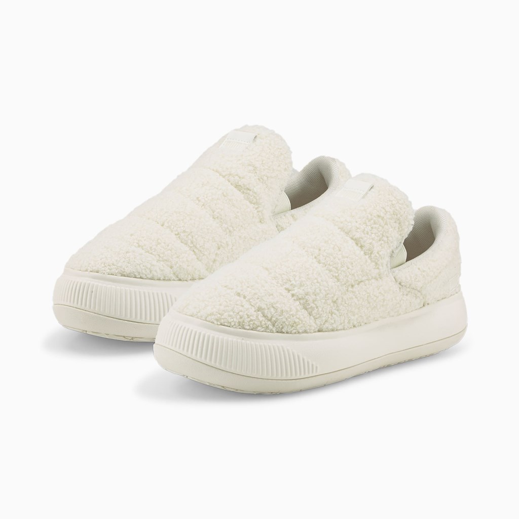 Baskets Puma Suede Mayu Slip-On Teddy Femme Marshmallow / Putty | 5168742-SA