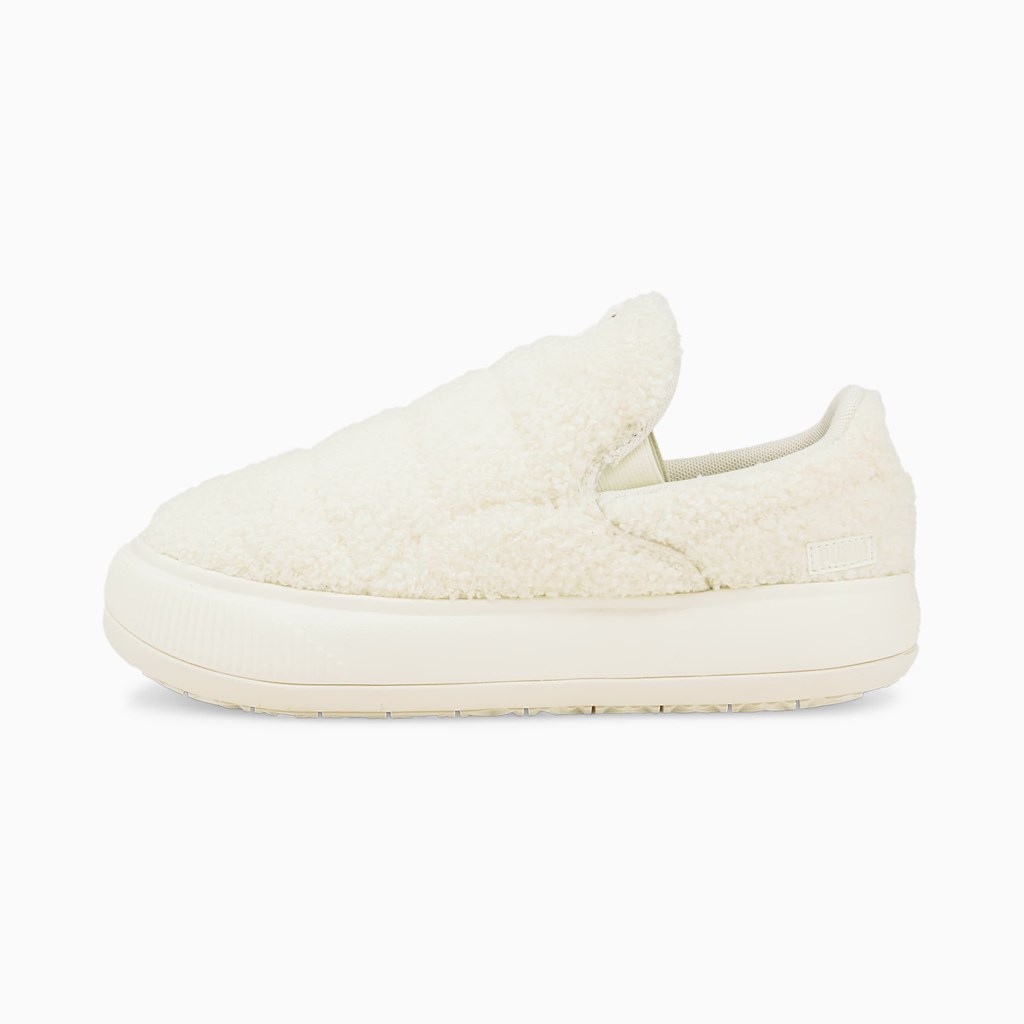 Baskets Puma Suede Mayu Slip-On Teddy Femme Marshmallow / Putty | 5168742-SA