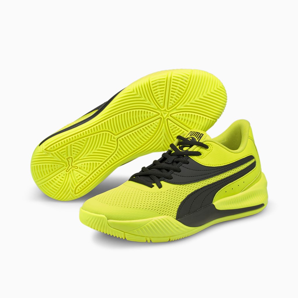 Baskets Puma Triple Basketball Femme Jaune Noir | UODVJ2841