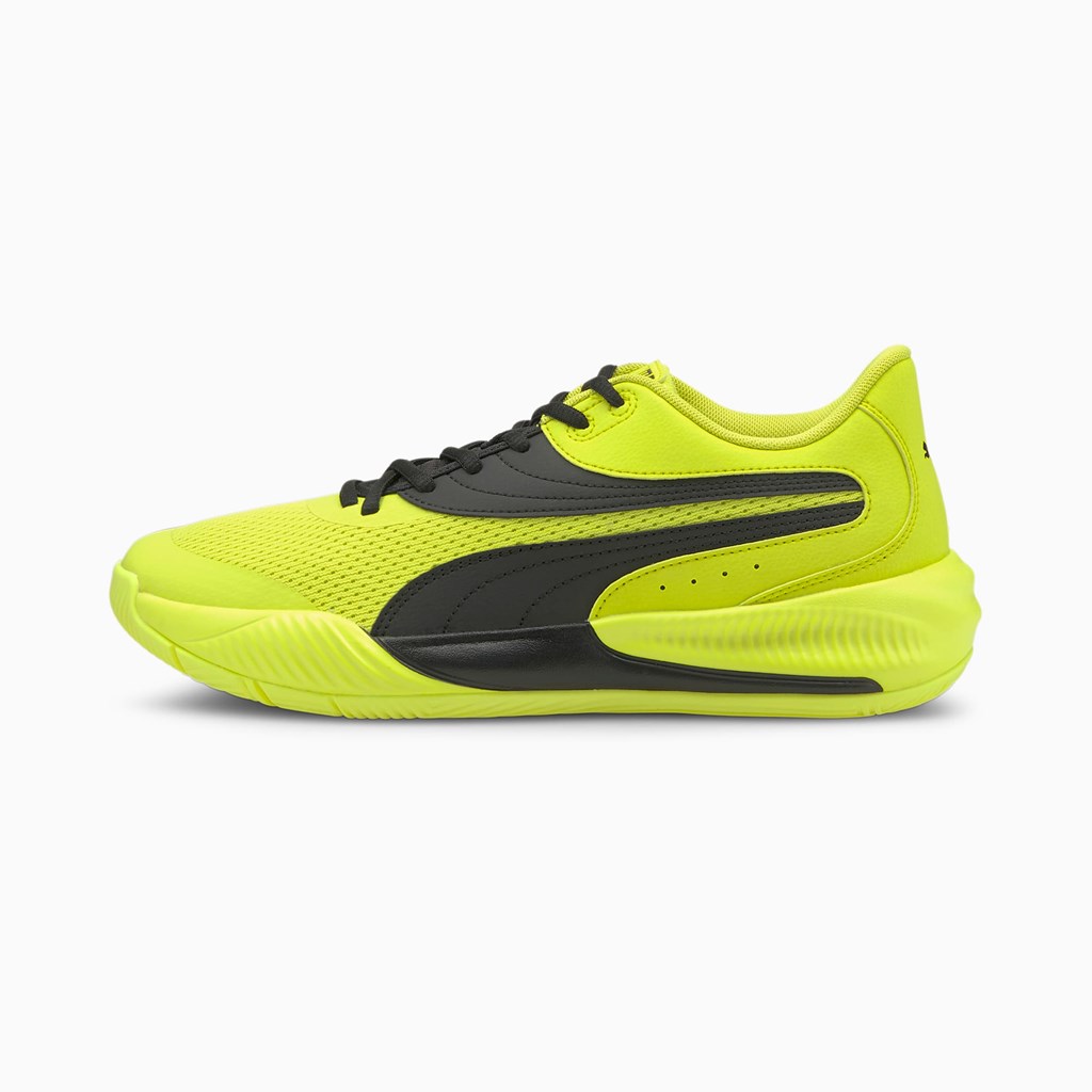 Baskets Puma Triple Basketball Femme Jaune Noir | UODVJ2841