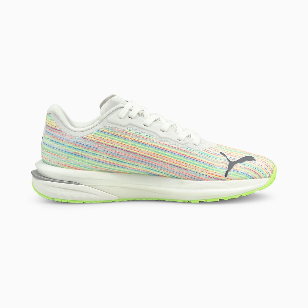 Baskets Puma Velocity Nitro Spectra Course Femme Blanche Vert | FKEPY7265