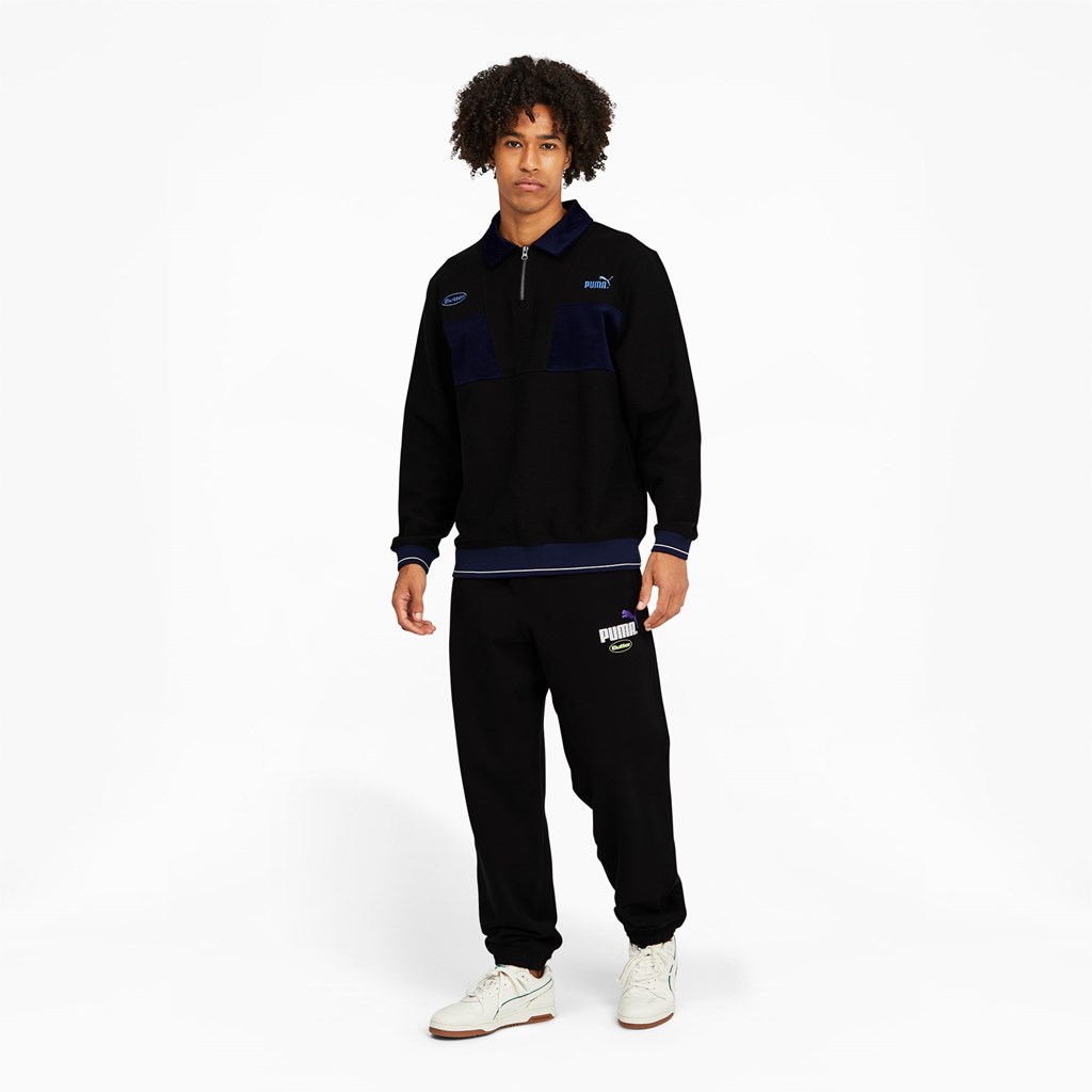 Chandails Puma PUMA x BUTTER GOODS Quarter-Zip Homme Noir | GRHDU7230