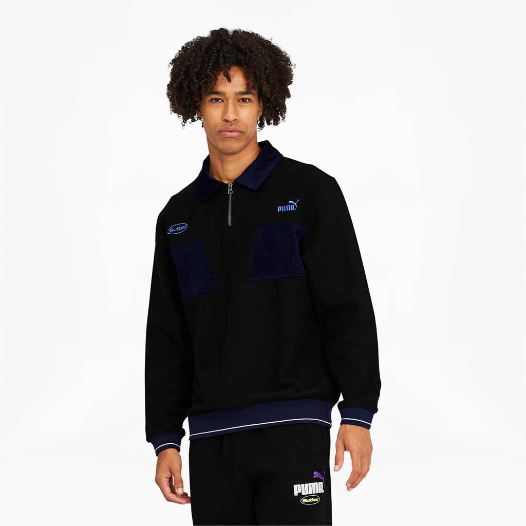 Chandails Puma PUMA x BUTTER GOODS Quarter-Zip Homme Noir | GRHDU7230