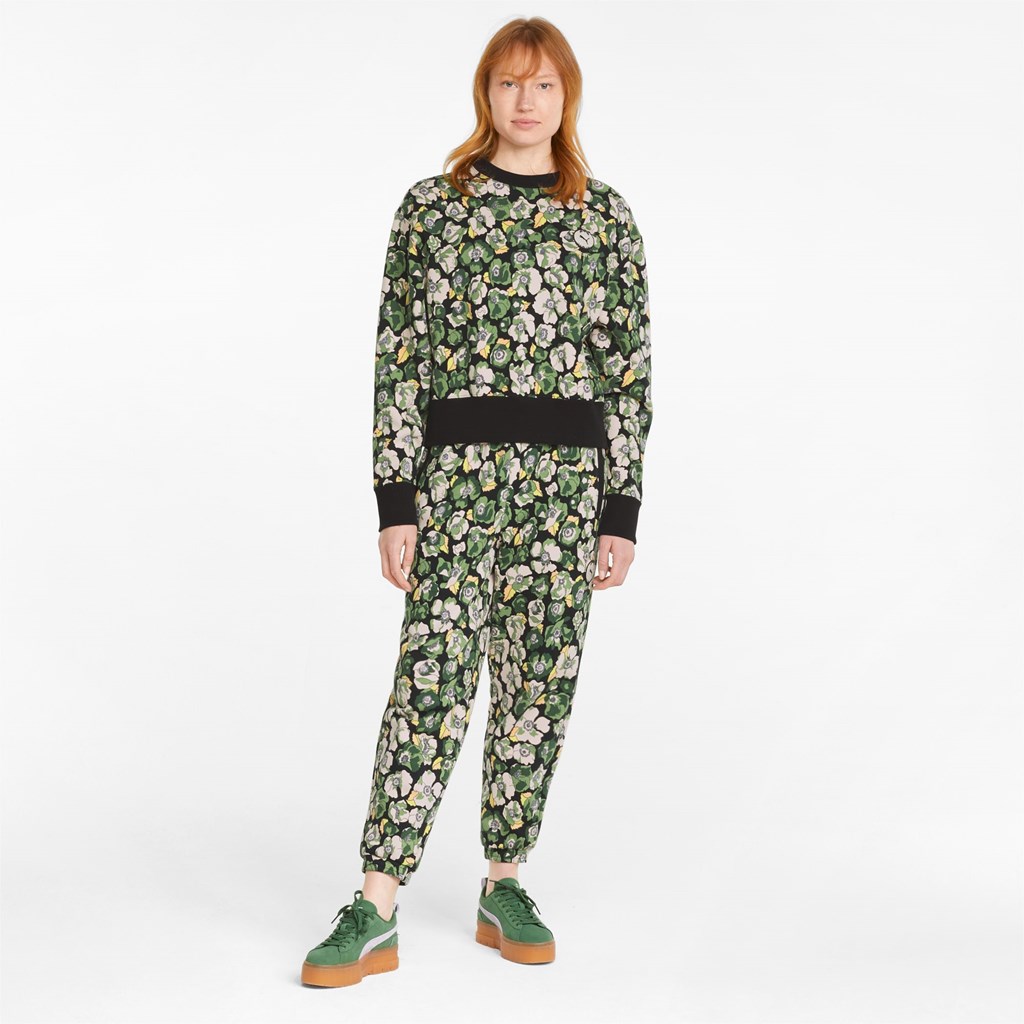 Chandails Puma PUMA x LIBERTY Printed Crew Neck Femme Noir Fleur | QKATI8561