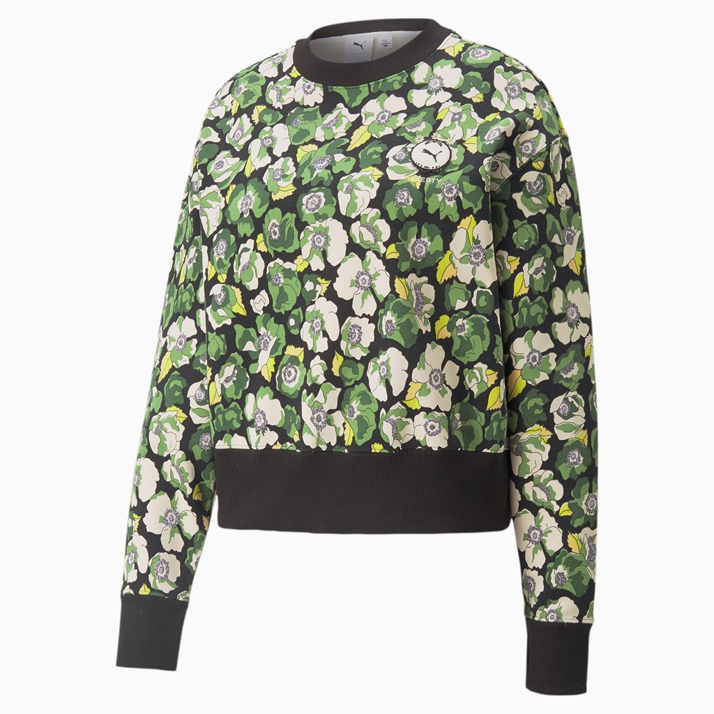 Chandails Puma PUMA x LIBERTY Printed Crew Neck Femme Noir Fleur | QKATI8561