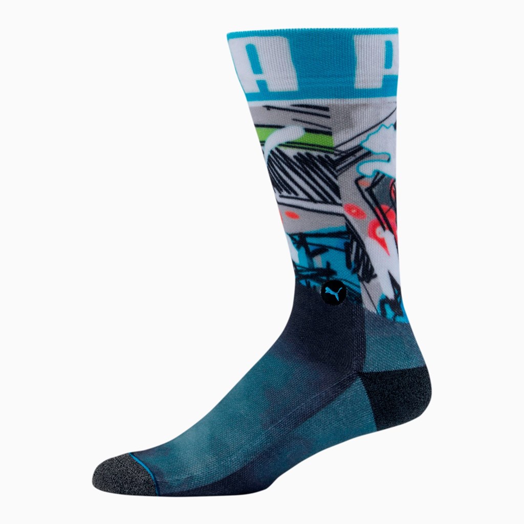 Chaussettes Puma Unisex Crew Socks [1 Pair] Femme Noir Bleu | WMEPJ9316