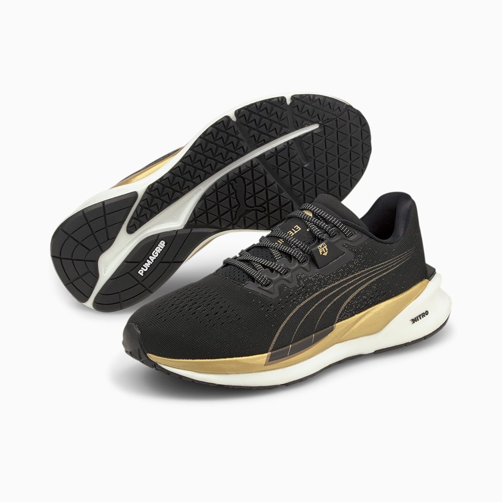 Chaussures Running Puma Eternity NITRO Femme Noir Doré | 3974152-SL