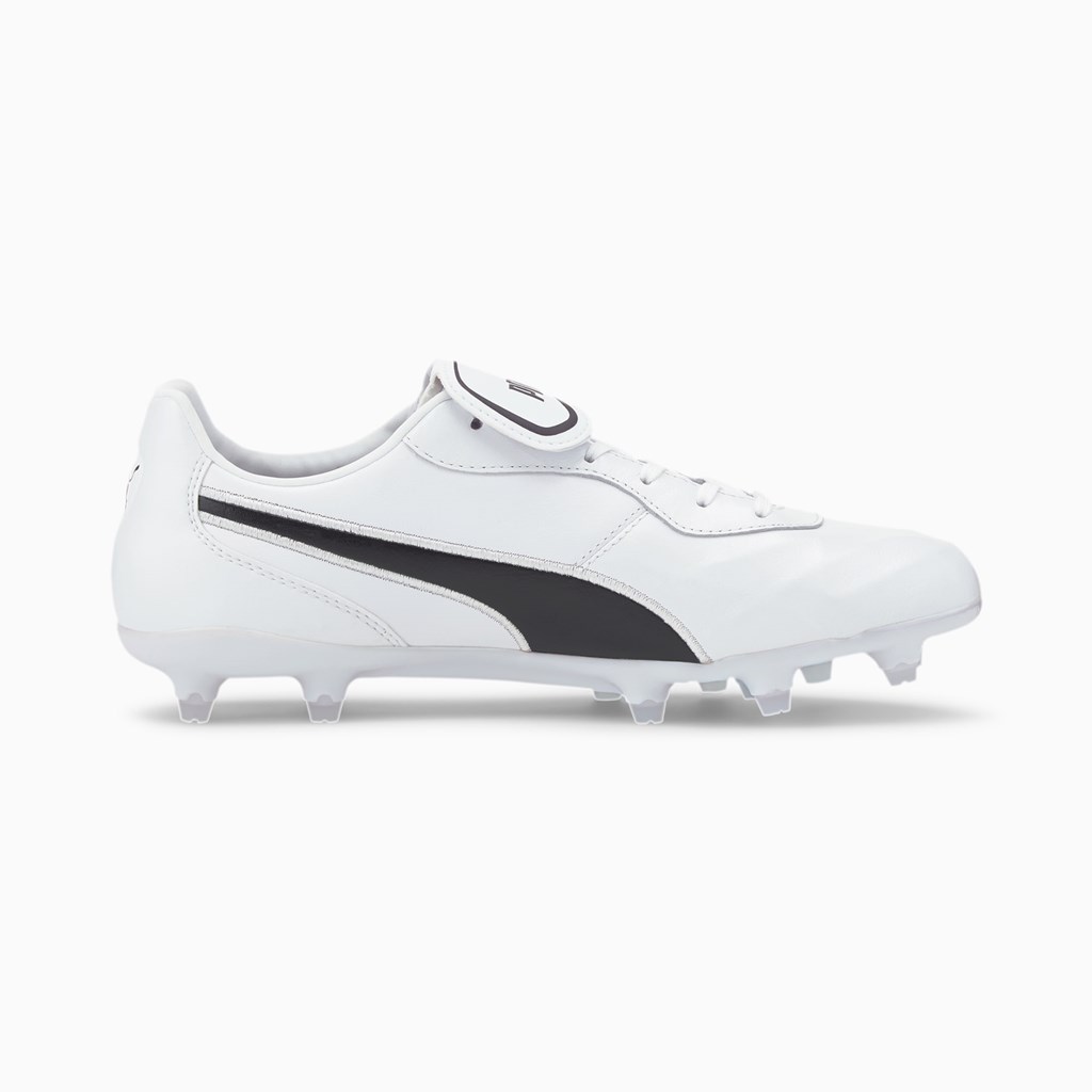 Crampons de Foot Puma King Top FG Homme Blanche Noir Blanche | SERHF1495