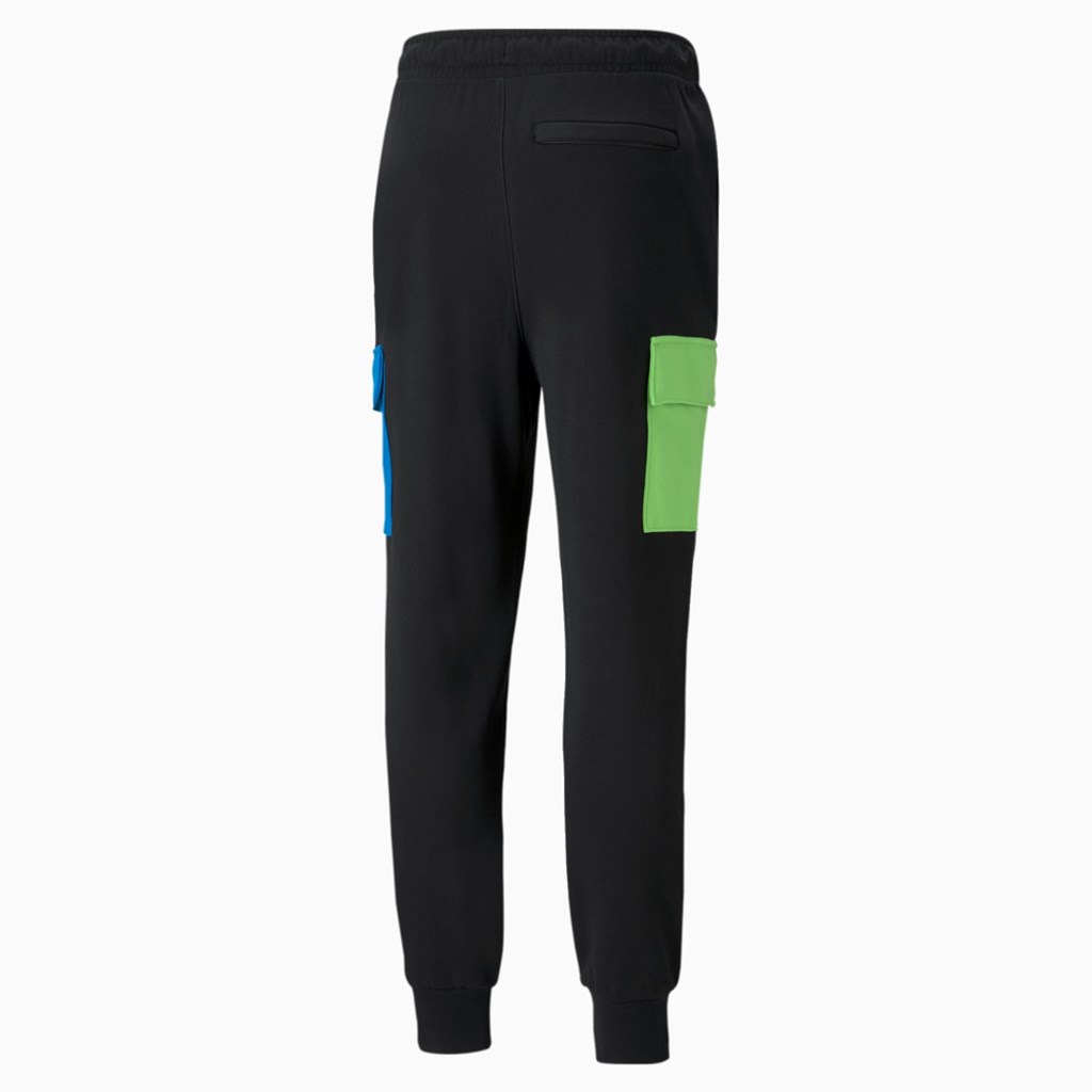 Pantalon Puma CLSX French Terry Cargo Homme Noir Vert Bleu | 2634987-PL