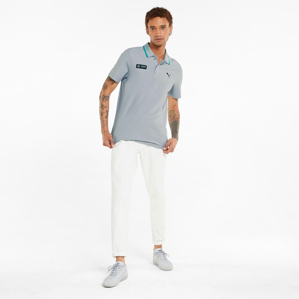 Polos Puma Mercedes F1 Piqué Homme Argent | 7810543-LB