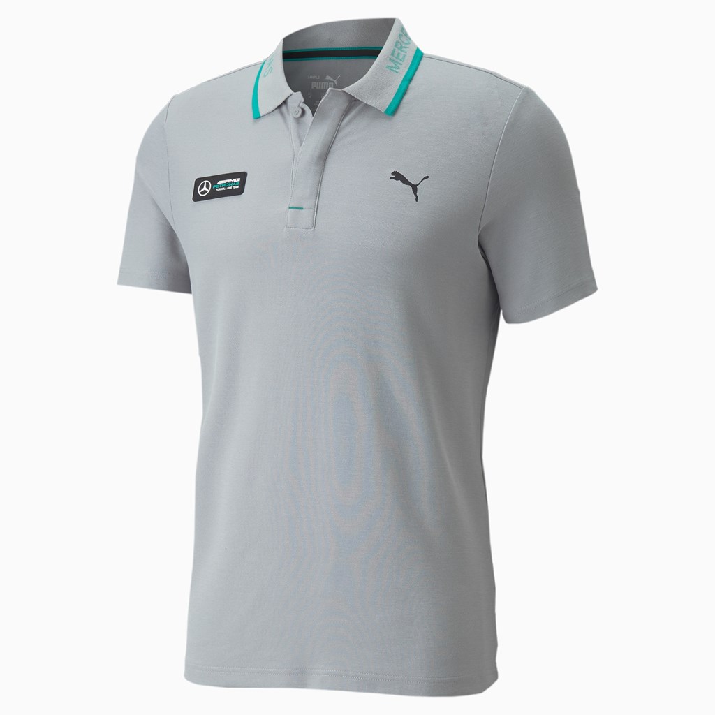 Polos Puma Mercedes F1 Piqué Homme Argent | 7810543-LB