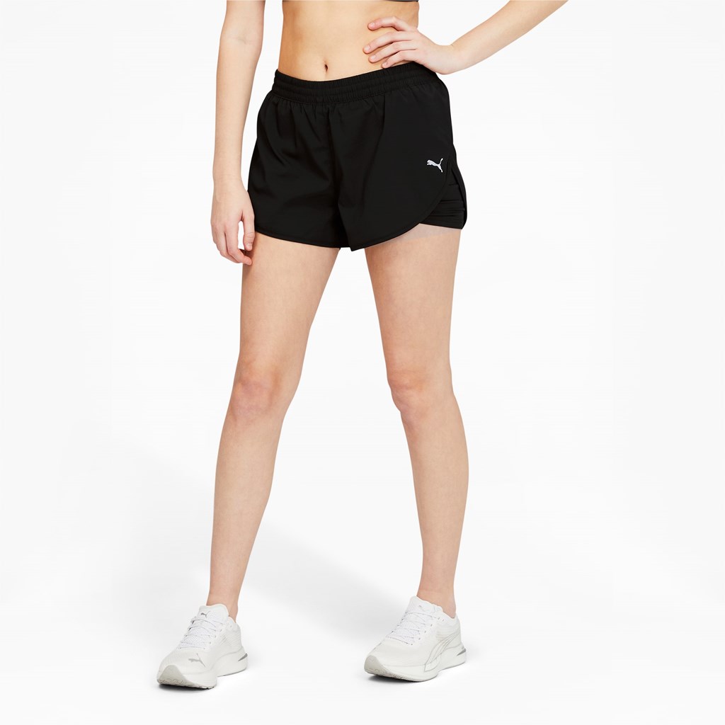 Shorts Puma 2 in 1 Woven Course Femme Noir Noir | 8124590-ET