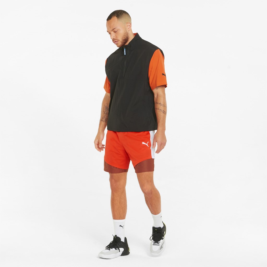 Shorts Puma Pick and Roll Basketball Homme Cherry Tomato / Chili Oil | 2869147-PV