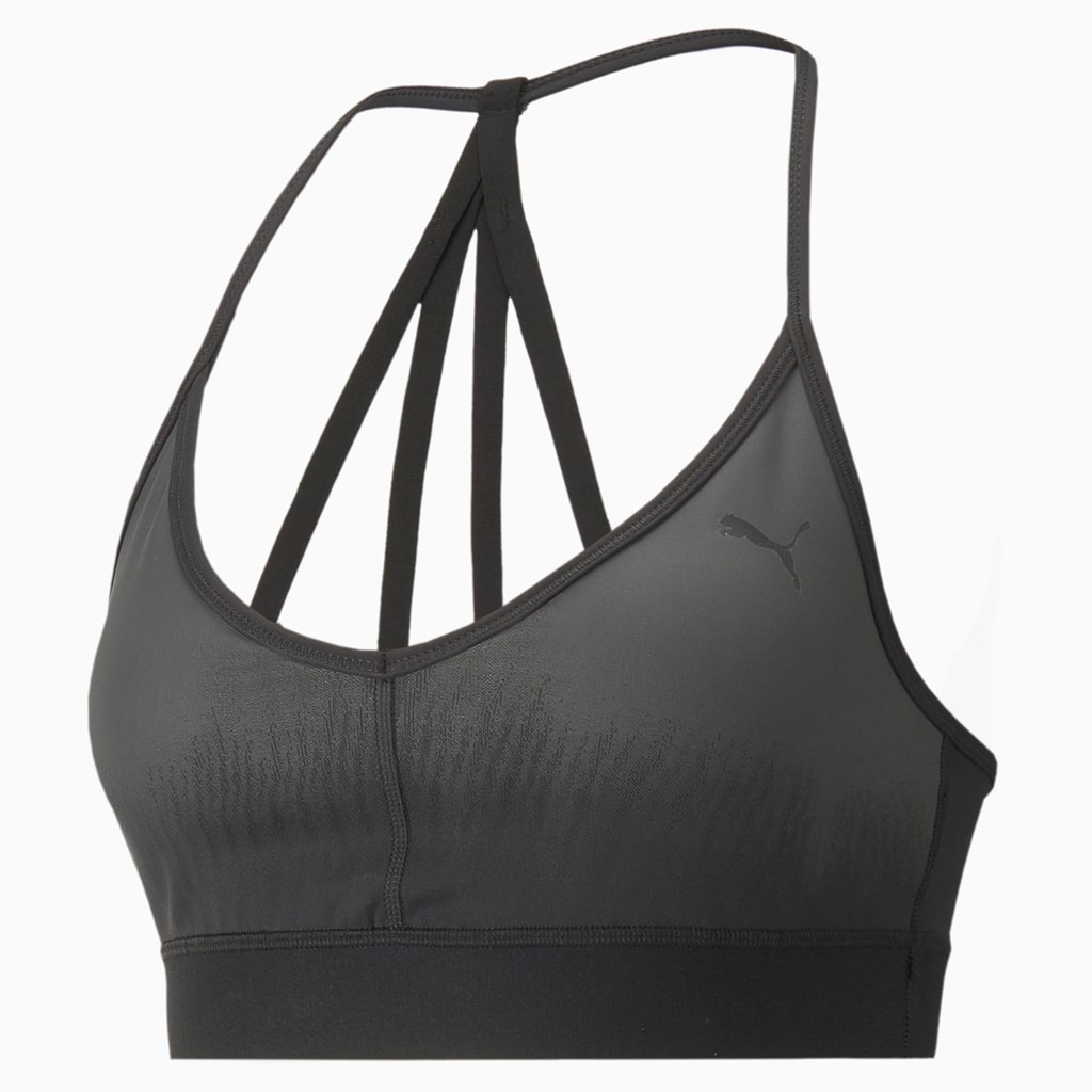 Soutien Gorge Sport Puma Low Impact Risk Taker Course Femme Noir | QBWHZ5476