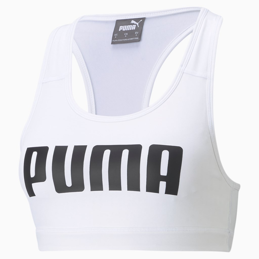 Soutien Gorge Sport Puma Mid Impact 4Keeps Course Femme Blanche | AVBTU0328