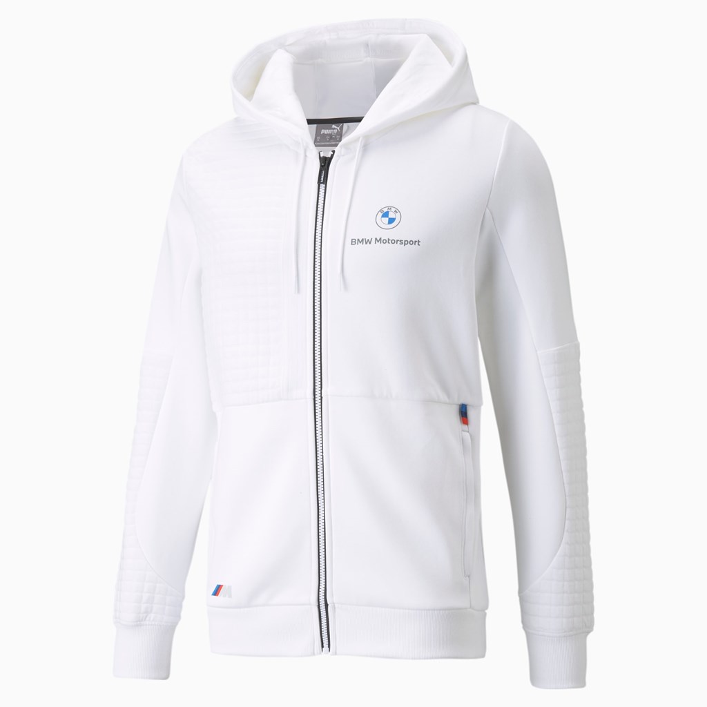 Sweat À Capuche Puma BMW M Motorsport Full-Zip Homme Blanche | 6209183-GW