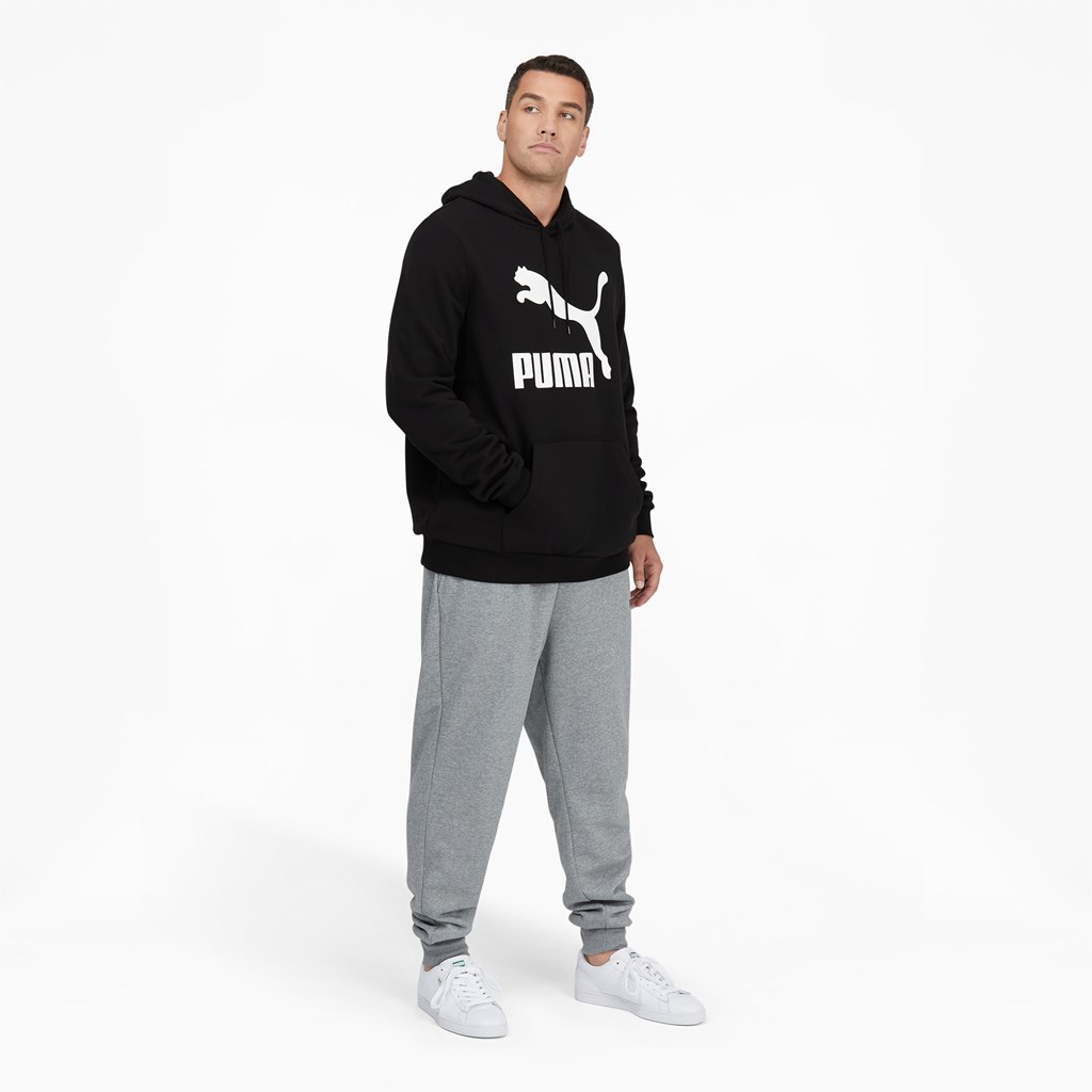 Sweat À Capuche Puma Classic Logo Hoodie FL BT Homme Noir Blanche | 5107489-WC