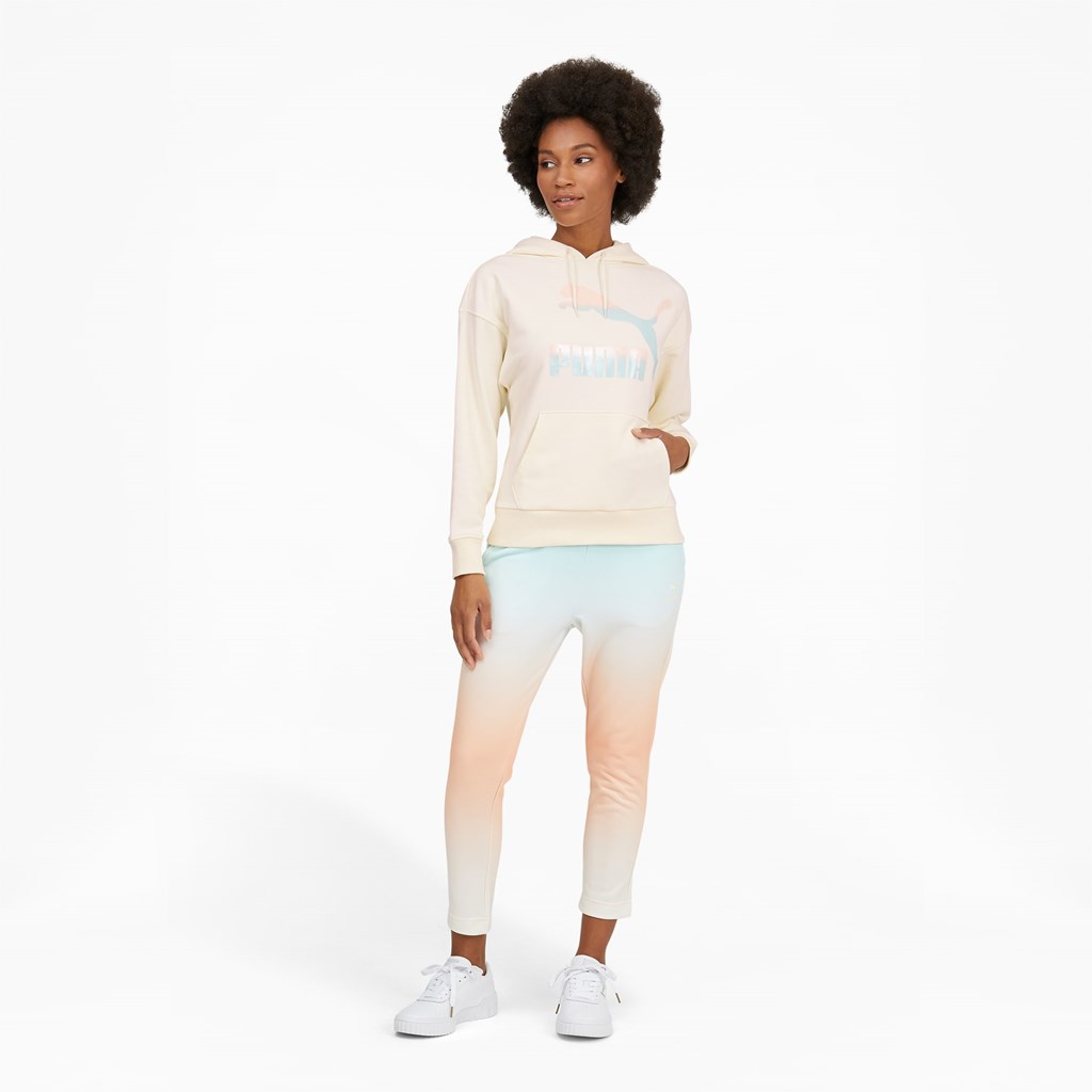 Sweat À Capuche Puma Classics Logo Femme Ivory Glow / Gloaming | 4287035-RU