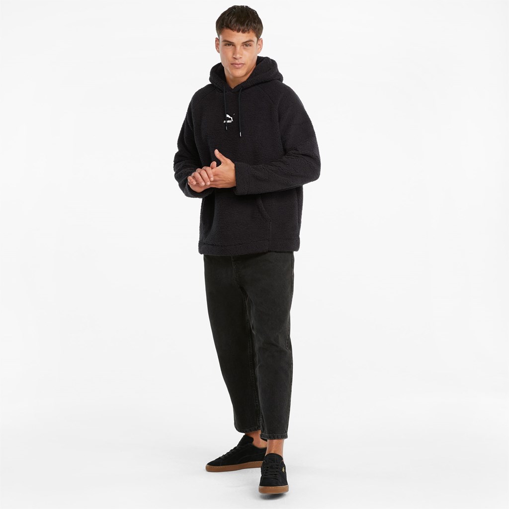 Sweat À Capuche Puma Classics Sherpa Homme Noir | 6491825-FQ