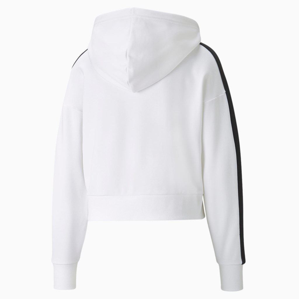 Sweat À Capuche Puma Iconic T7 Cropped Femme Blanche | 0986347-RY