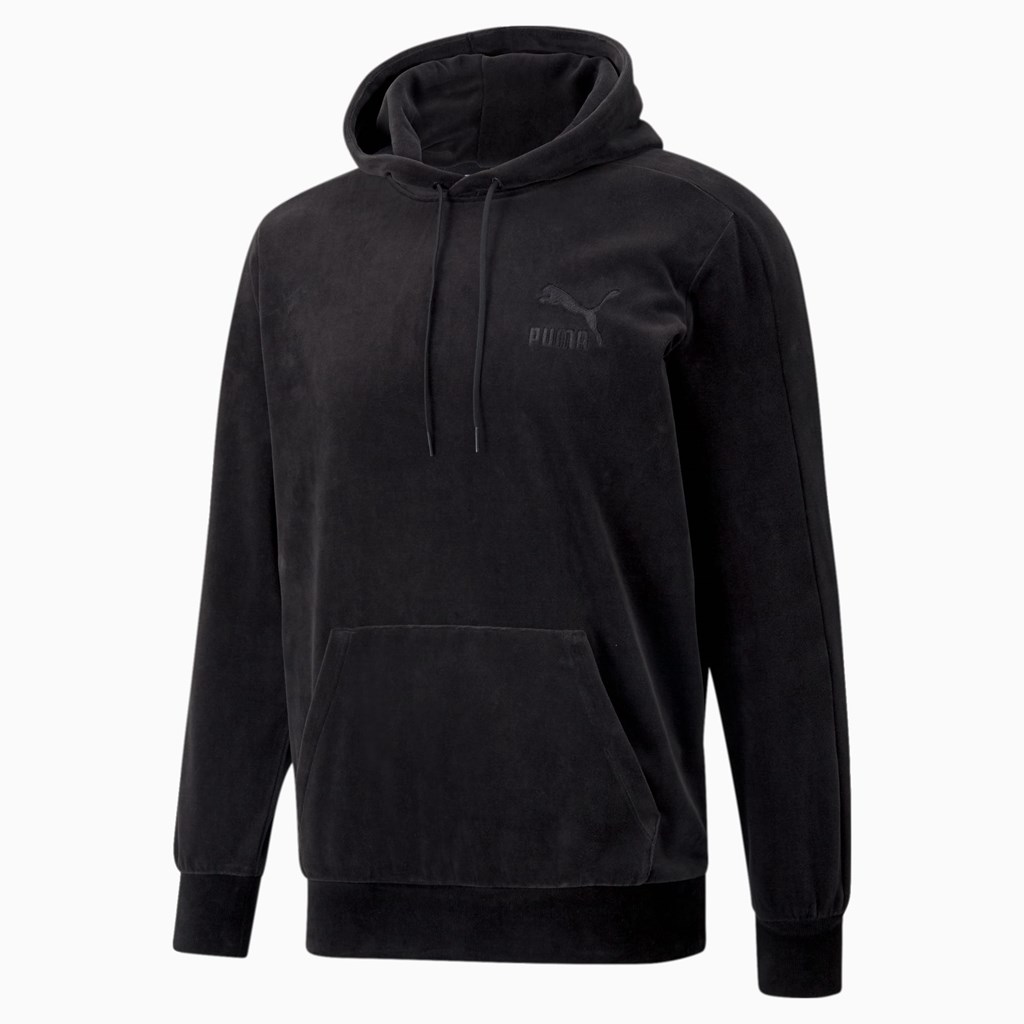 Sweat À Capuche Puma Iconic T7 Velour Homme Noir | 3492876-MH