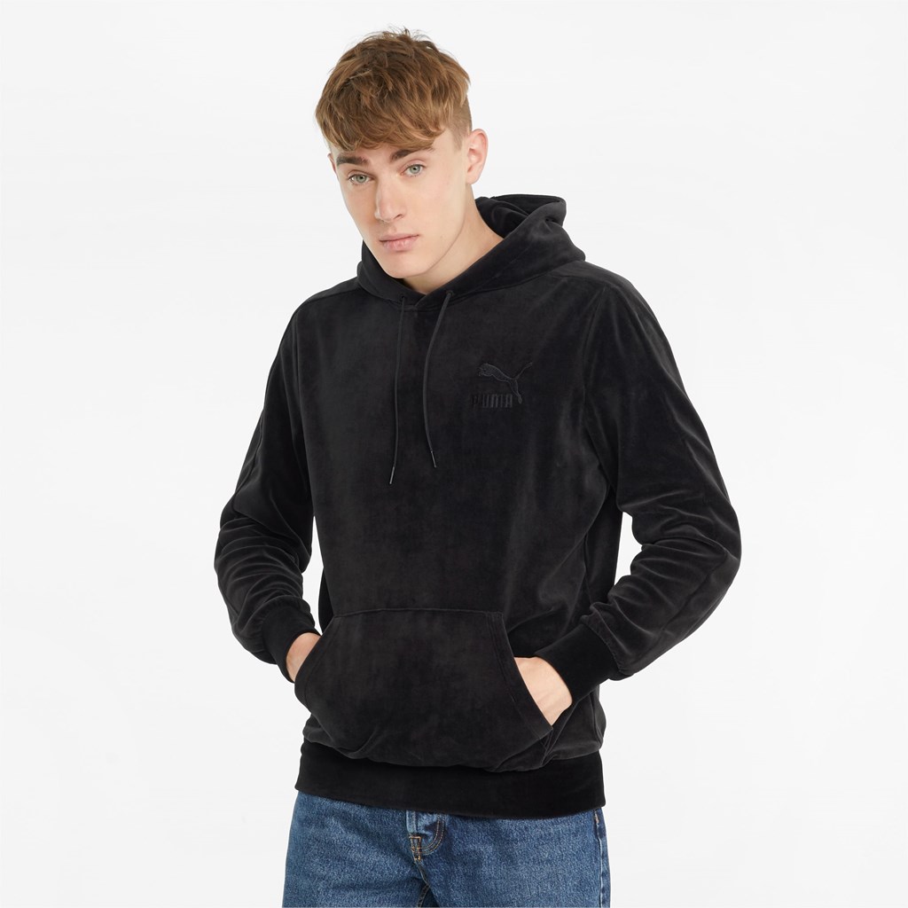 Sweat À Capuche Puma Iconic T7 Velour Homme Noir | 3492876-MH