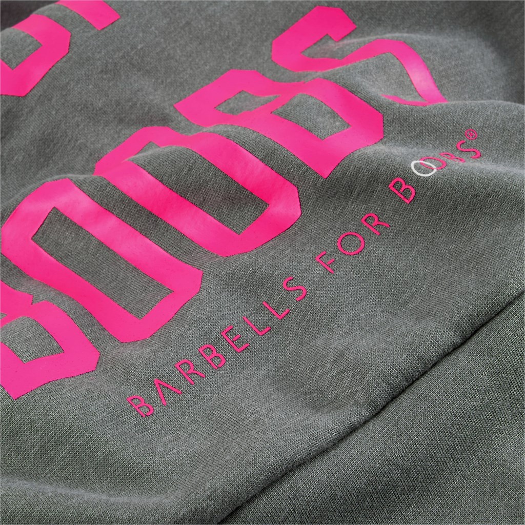 Sweat À Capuche Puma PUMA x BARBELLS FOR BOOBS Zip Front Course Femme Medium Gray Heather | 4685273-XW